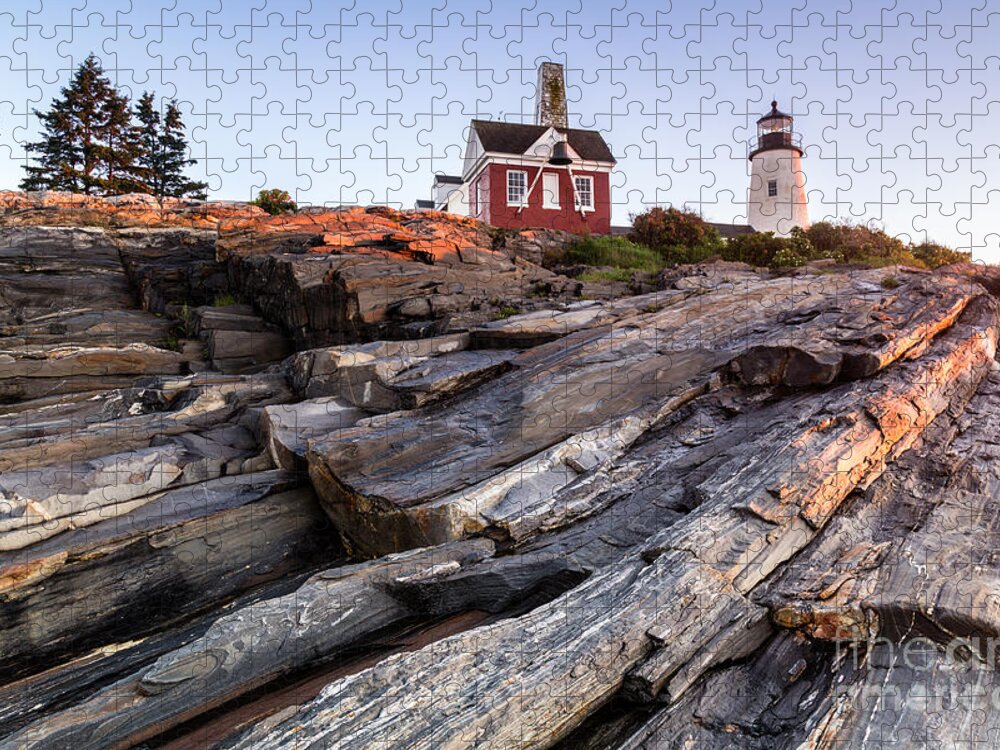 Pemaquid Point Lighthouse Jigsaw Puzzle featuring the photograph Pemaquid Point Lighthouse along Maine's Rocky Coast by Dawna Moore Photography