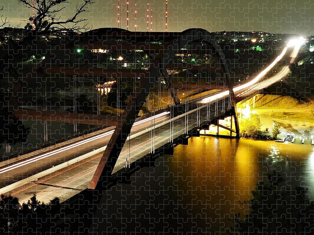 Bridge Jigsaw Puzzle featuring the photograph Pennybacker Bridge by Jerry Connally