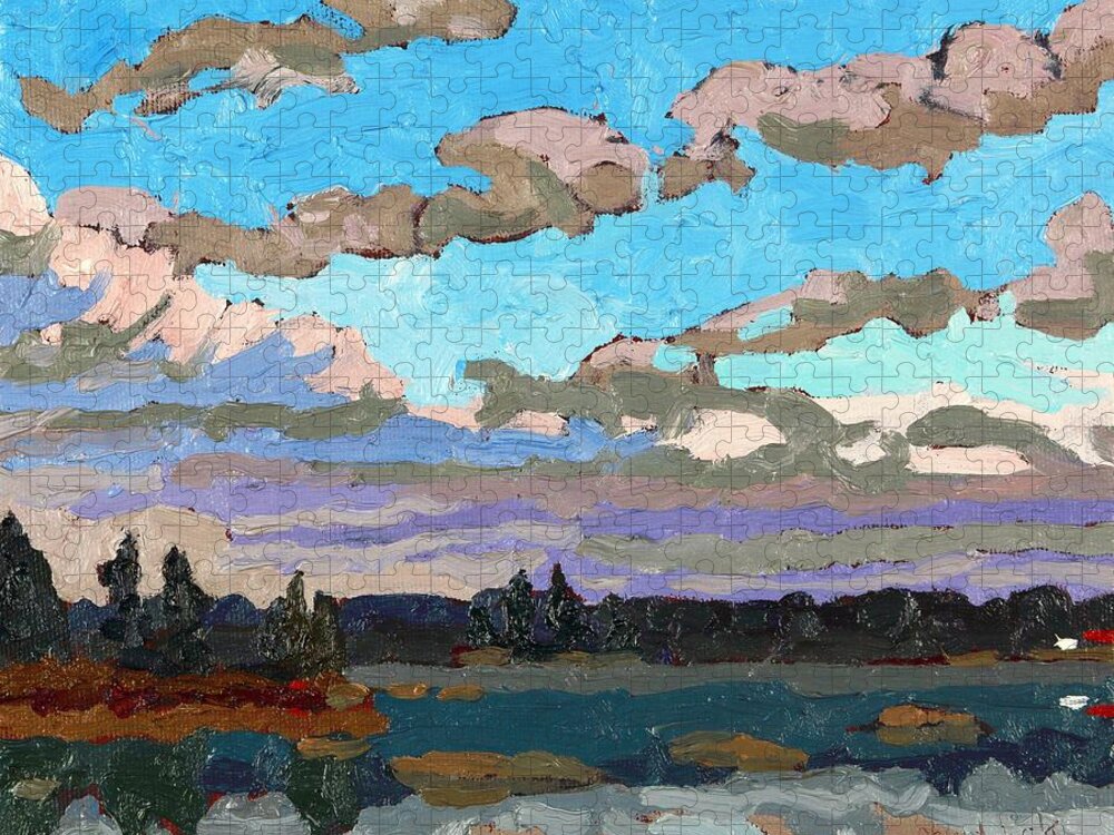 November Jigsaw Puzzle featuring the painting Pensive Clouds by Phil Chadwick