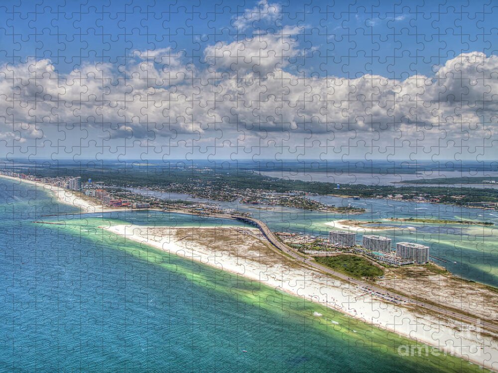 Orange Beach Jigsaw Puzzle featuring the photograph Perdido Pass Aerial 3029 by Gulf Coast Aerials -