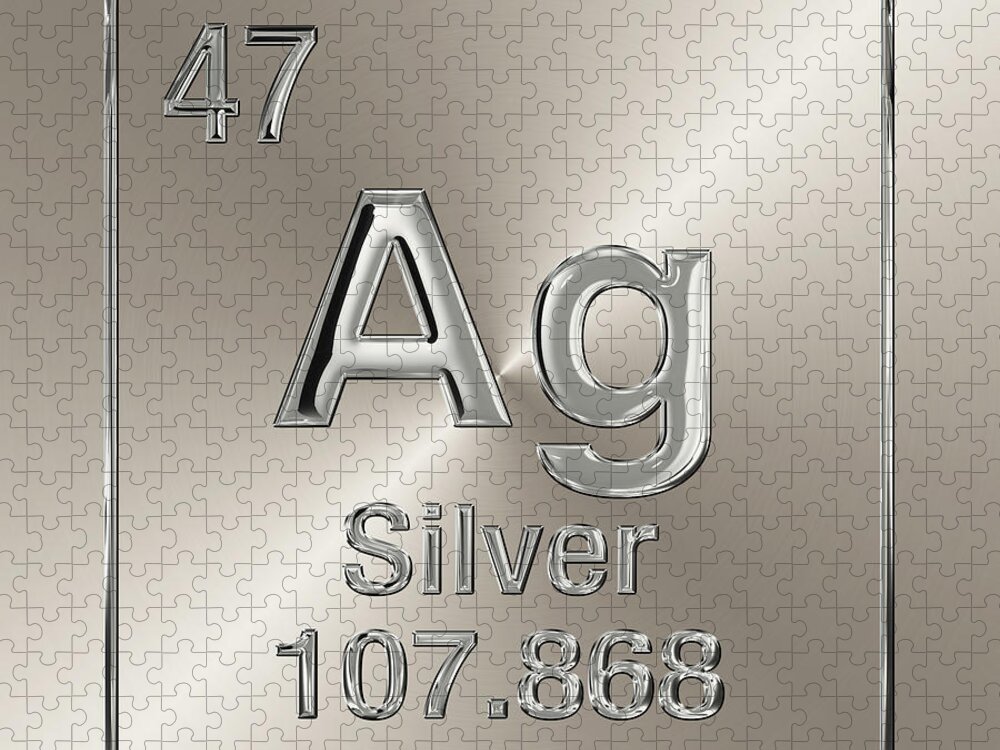 'the Elements' Collection By Serge Averbukh Jigsaw Puzzle featuring the digital art Periodic Table of Elements - Silver - Ag by Serge Averbukh