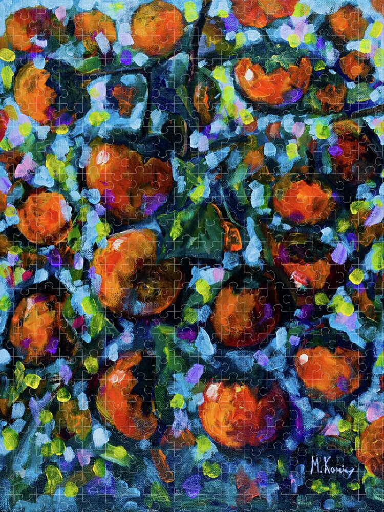 Fall Fruits Jigsaw Puzzle featuring the painting Persimmons by Maxim Komissarchik