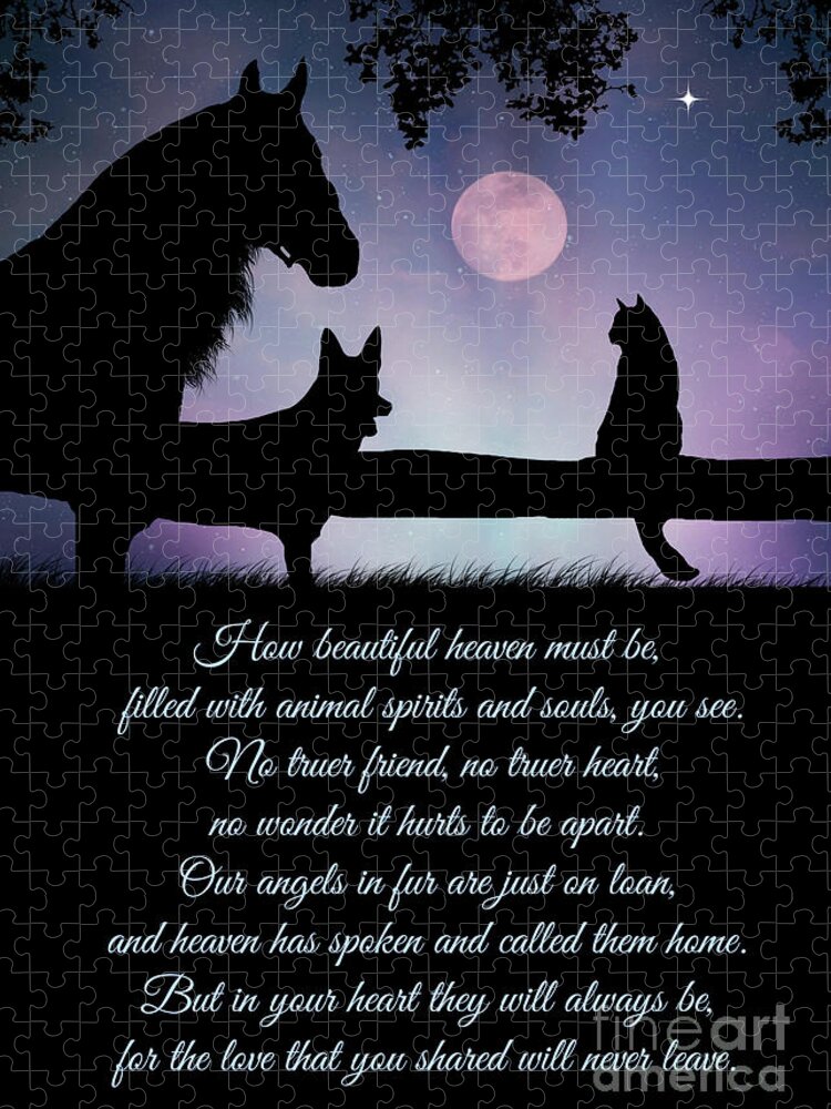 Horse Jigsaw Puzzle featuring the photograph Pet Sympathy Heaven Memorial Poem for Bereavement by Stephanie Laird