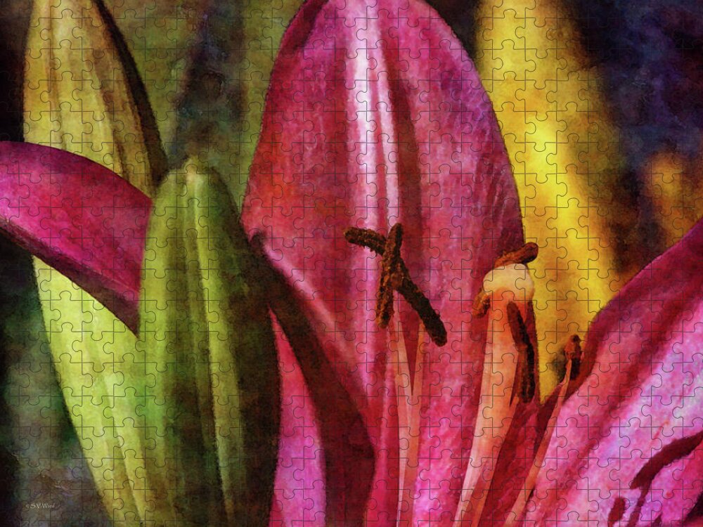Impressionist Jigsaw Puzzle featuring the photograph Petals and Buds 2237 IDP_2 by Steven Ward