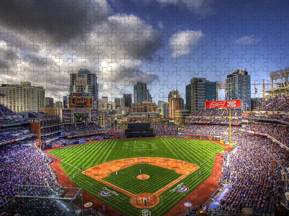 Petco Park Jigsaw Puzzle featuring the photograph Petco Park Opening Day by Shawn Everhart