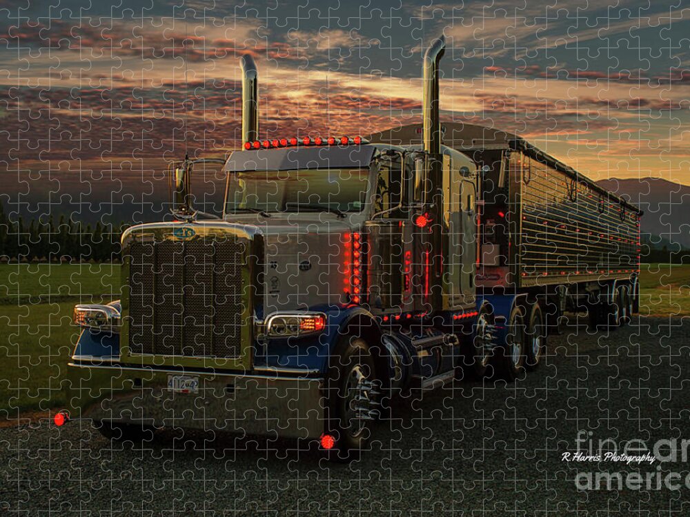 Big Rigs Jigsaw Puzzle featuring the photograph Peterbilt at Dusk by Randy Harris