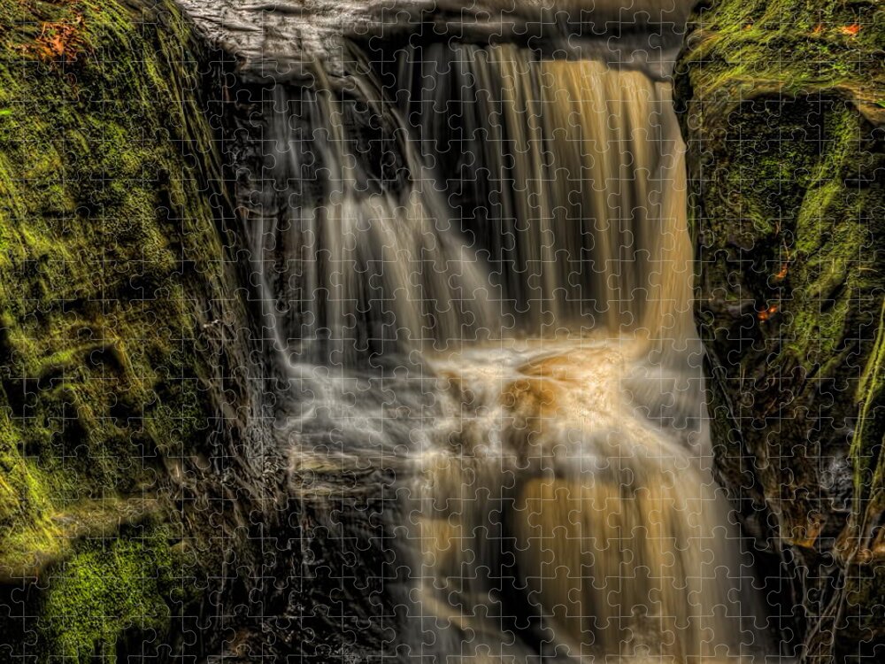 Pewits Nest Jigsaw Puzzle featuring the photograph Pewits Nest Middle Falls Square by Dale Kauzlaric