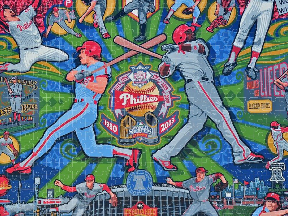 Philadelphia Jigsaw Puzzle featuring the photograph Philadelphia Phillies by Frozen in Time Fine Art Photography