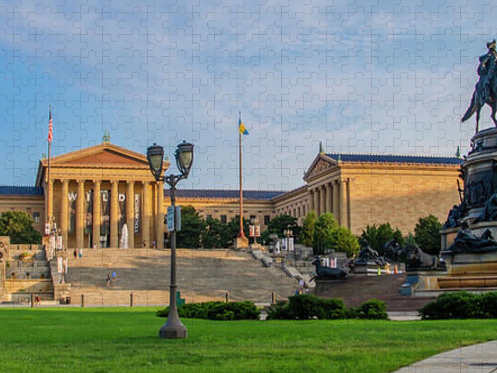 Philadelphia Jigsaw Puzzle featuring the photograph Philadelphia Sights - The Museum of Art Panorama by Bill Cannon