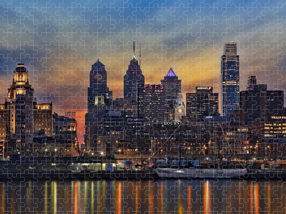 Philadelphia Skyline Jigsaw Puzzle featuring the photograph Philadelphia Skyline by Susan Candelario