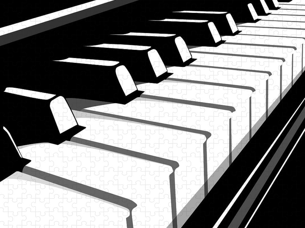 Piano Jigsaw Puzzle featuring the digital art Piano Keyboard no2 by Michael Tompsett