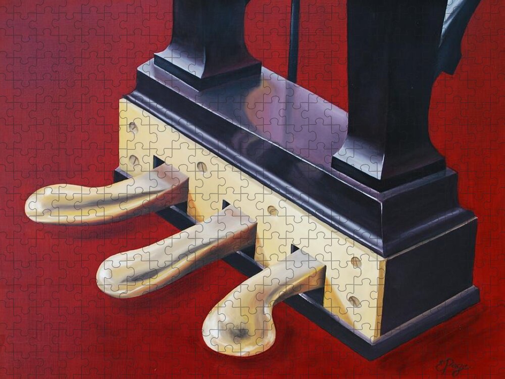 Realism Jigsaw Puzzle featuring the painting Piano Pedals by Emily Page