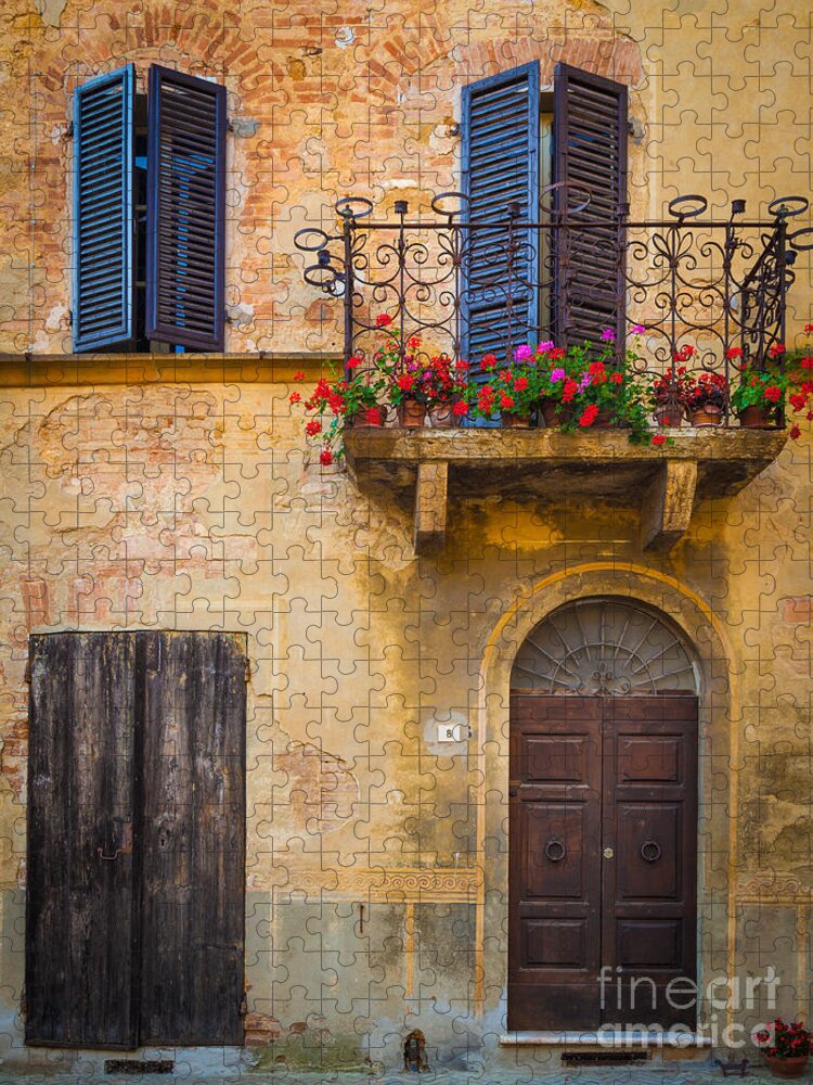 Europe Jigsaw Puzzle featuring the photograph Pienza Balcony by Inge Johnsson