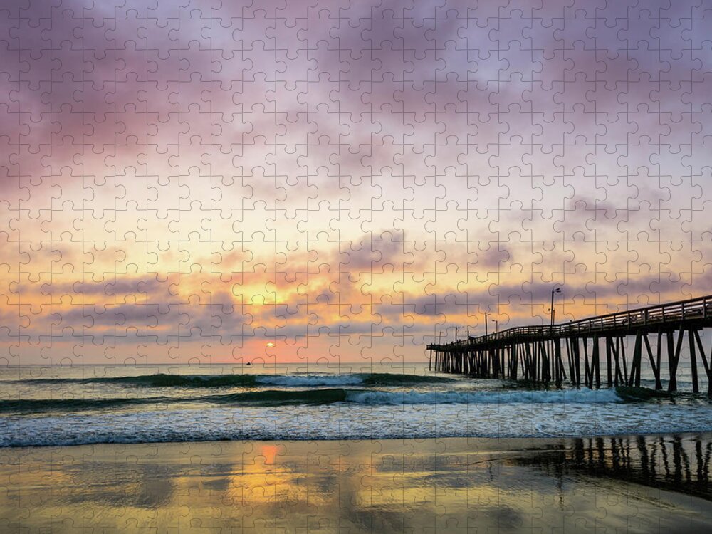 Landscape Jigsaw Puzzle featuring the photograph Pier Into The Morning by Michael Scott