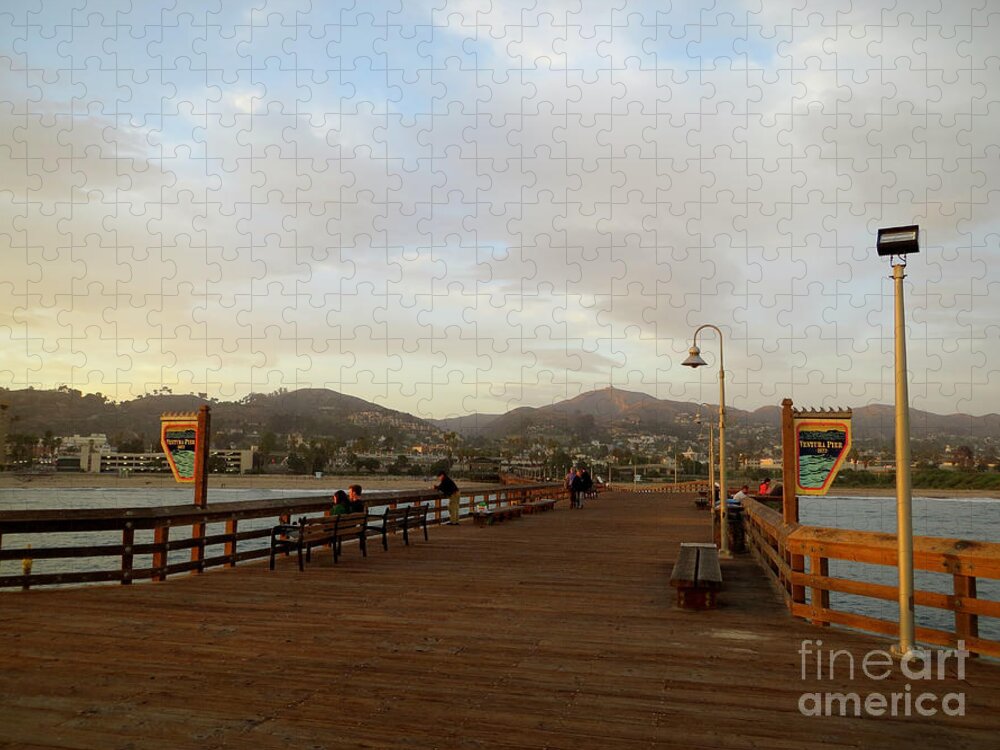 Ventura Jigsaw Puzzle featuring the photograph Pier Scene by Rachel Morrison