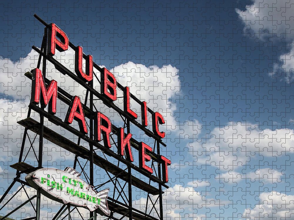 Elliott Bay Jigsaw Puzzle featuring the photograph Pike Place Market by Ed Clark