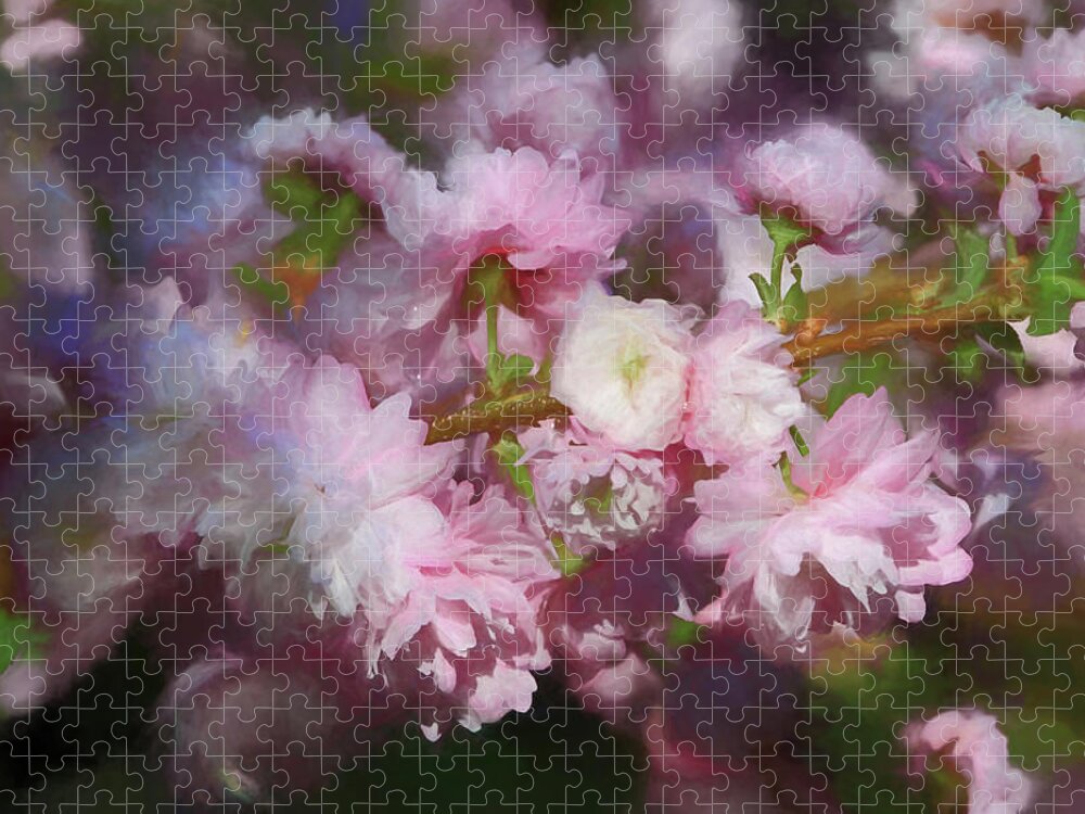 Flowering Almond Jigsaw Puzzle featuring the photograph Pink Flowering Almond by Donna Kennedy