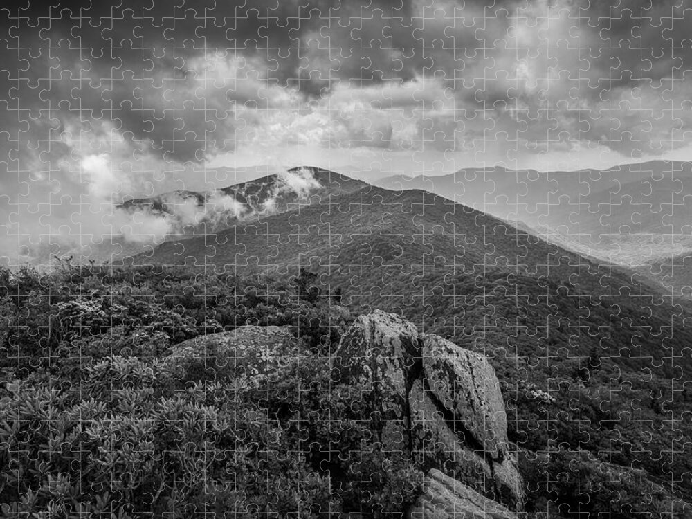 Asheville Jigsaw Puzzle featuring the photograph Pinnacle-BW by Joye Ardyn Durham