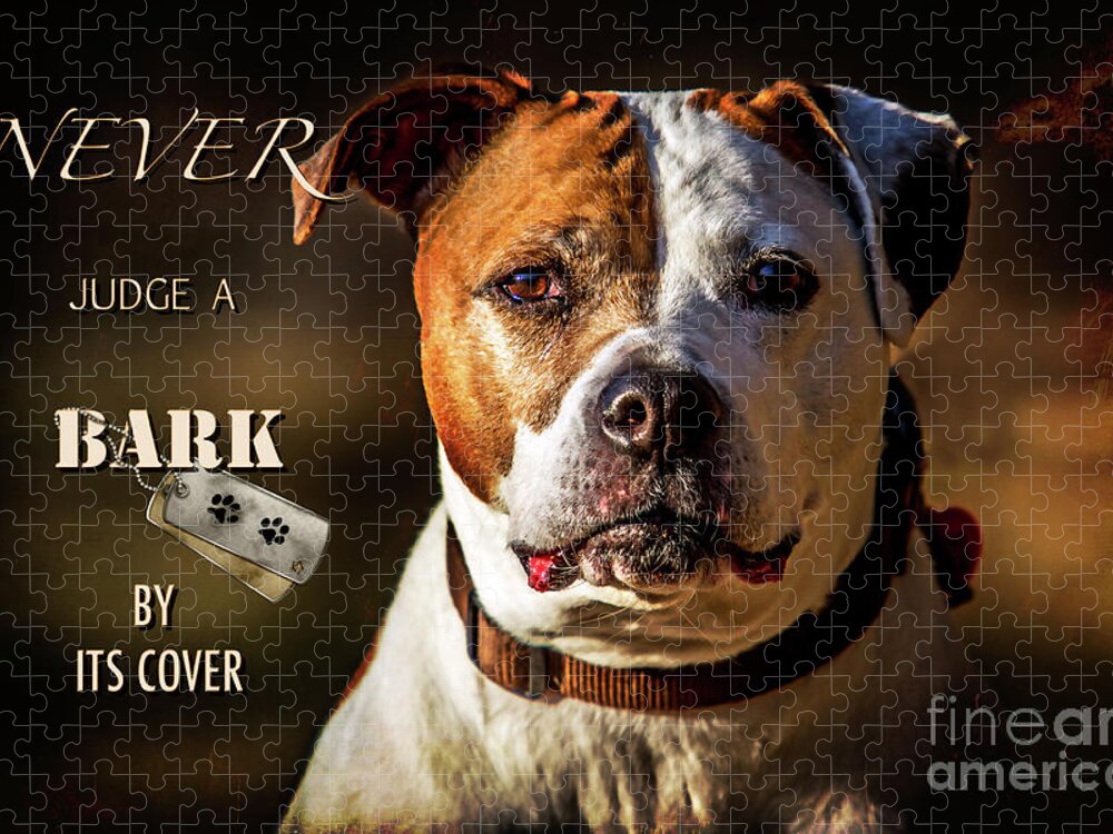 Pitbull Jigsaw Puzzle featuring the photograph Pitbull Rescue Poster by Eleanor Abramson