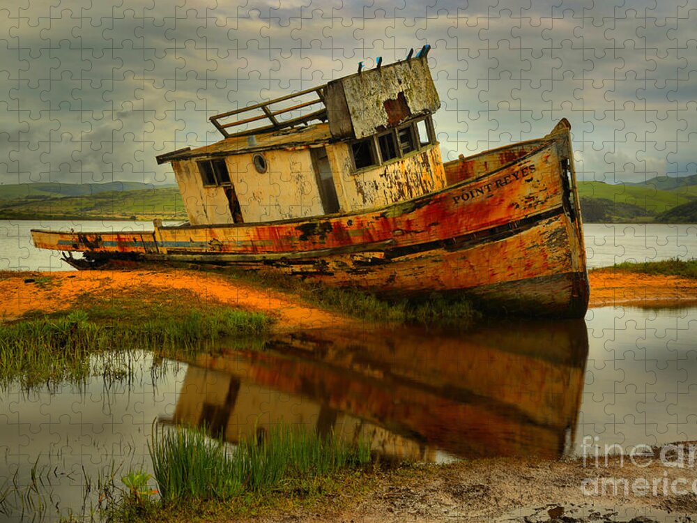 Boat Jigsaw Puzzle featuring the photograph Point Reyes Shipwreck by Adam Jewell
