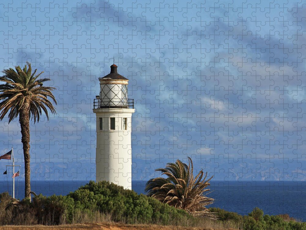 Point Vicente Jigsaw Puzzle featuring the photograph Point Vicente Lighthouse on the cliffs of Palos Verdes California by Alexandra Till