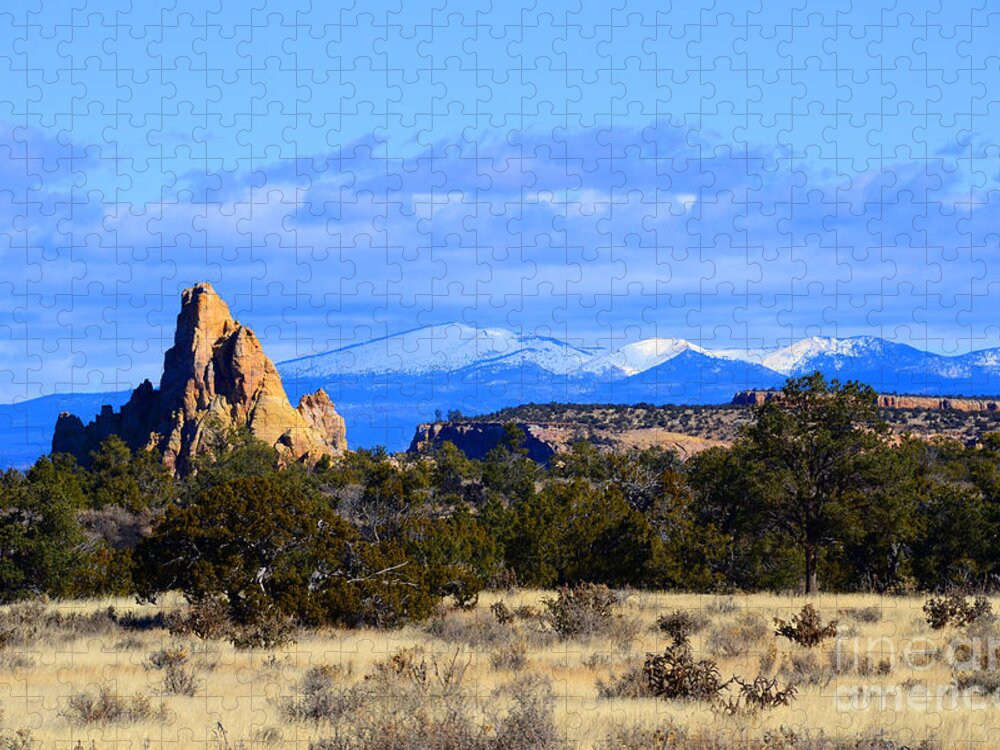 Southwest Landscape Jigsaw Puzzle featuring the photograph Point with a view by Robert WK Clark