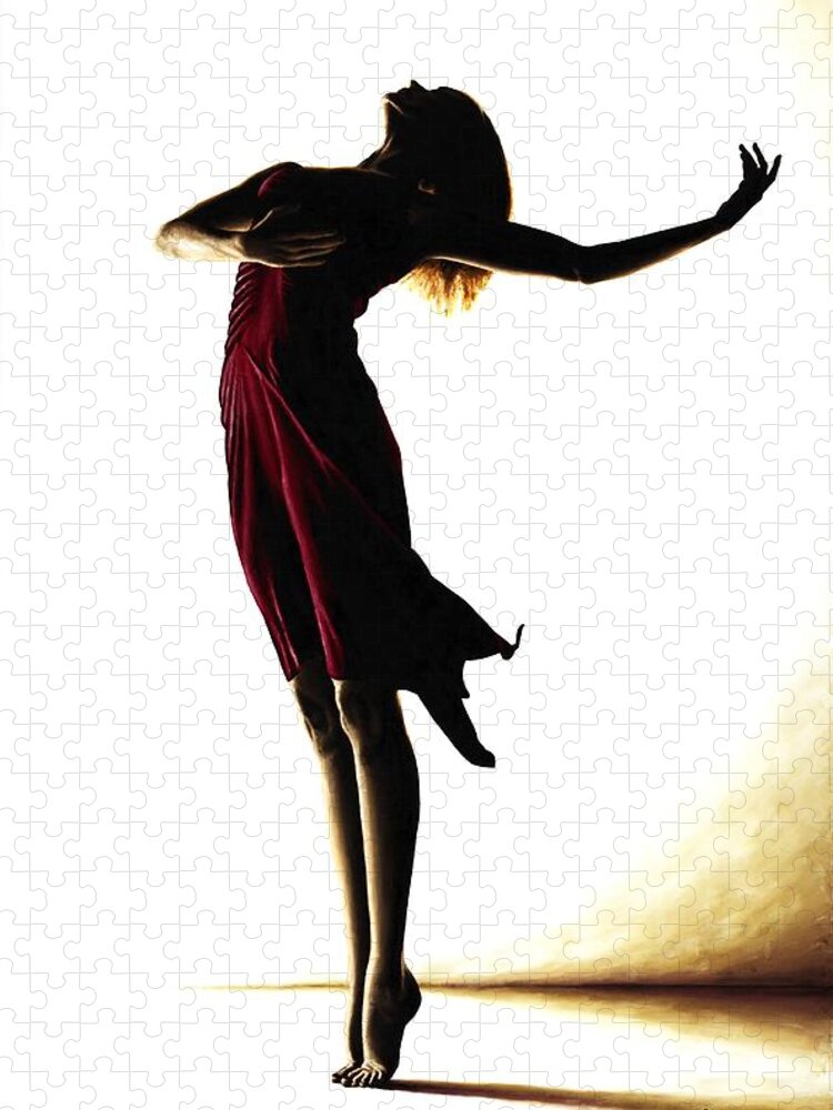 Ballet Jigsaw Puzzle featuring the painting Poise in Silhouette by Richard Young