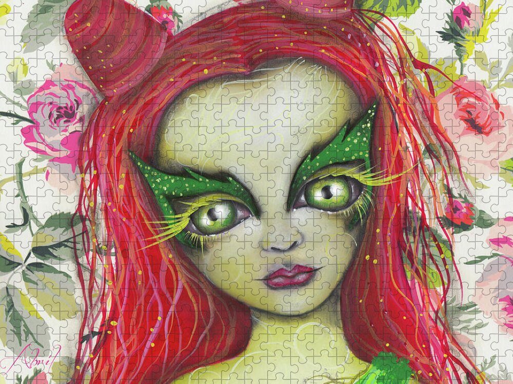 Poison Ivy Jigsaw Puzzle featuring the painting Poison Ivy by Abril Andrade