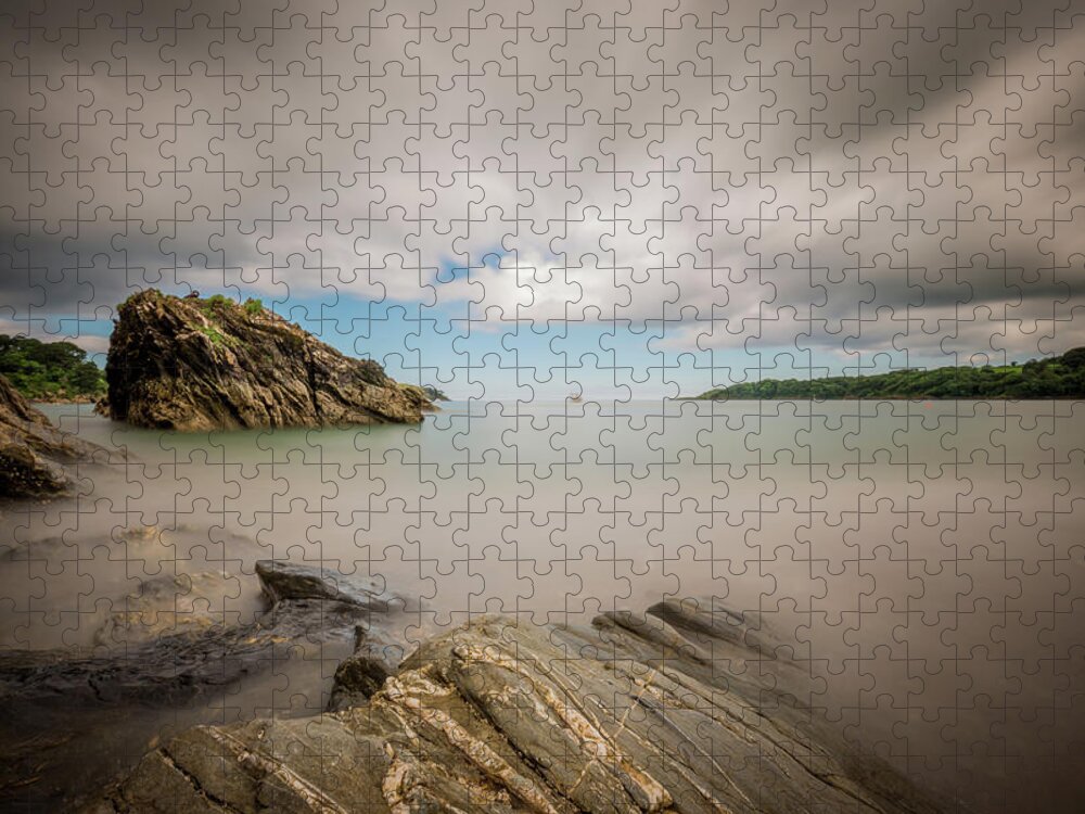 Polgwidden Jigsaw Puzzle featuring the photograph Polgwidden Cove, Cornwall by Nigel R Bell