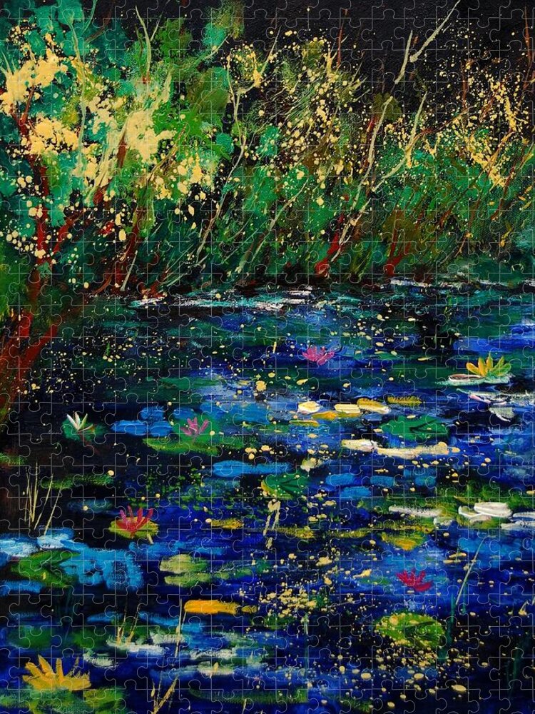 Water Jigsaw Puzzle featuring the painting Pond 459030 by Pol Ledent
