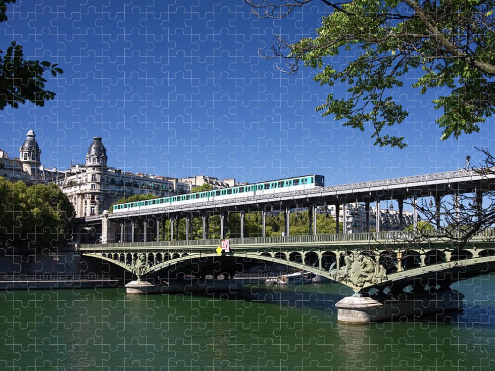 Pont De Bir Hakeim Jigsaw Puzzle featuring the photograph Pont de Bir Hakeim Paris by Sally Weigand