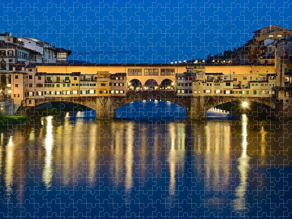 Ponte Jigsaw Puzzle featuring the photograph Ponte Vecchio by Frozen in Time Fine Art Photography