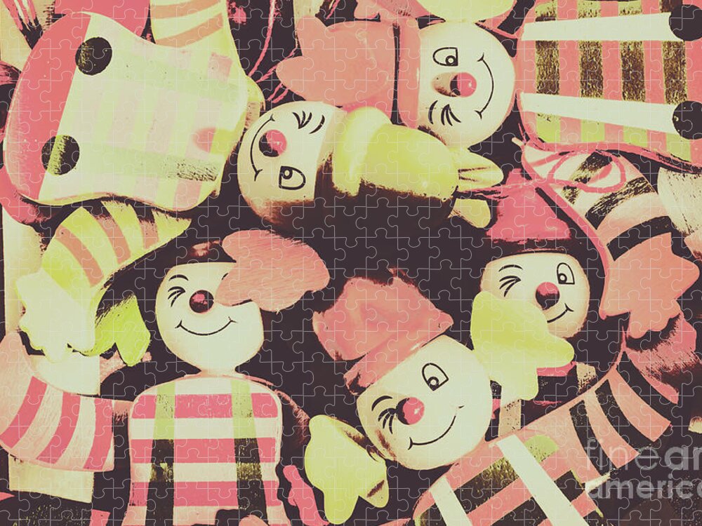 Pop Art Jigsaw Puzzle featuring the photograph Pop art clown circus by Jorgo Photography