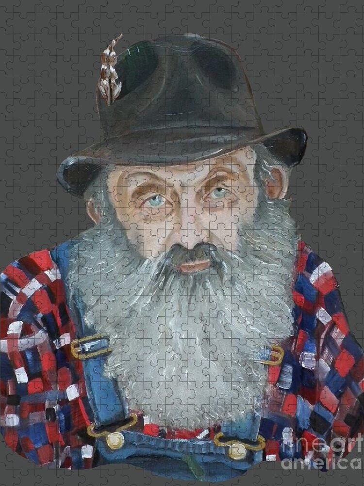 Popcorn Sutton T-shirts Jigsaw Puzzle featuring the painting Popcorn Sutton Moonshiner Bust - T-Shirt Transparent by Jan Dappen