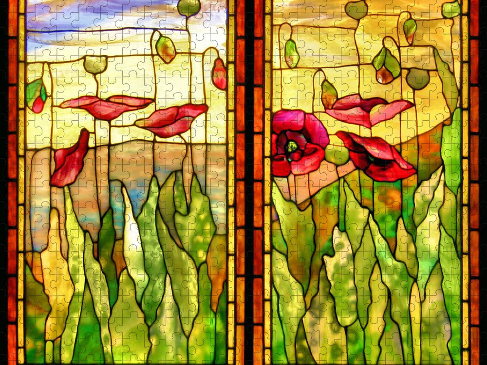 Stained Glass Jigsaw Puzzle featuring the photograph Poppies by Kristin Elmquist
