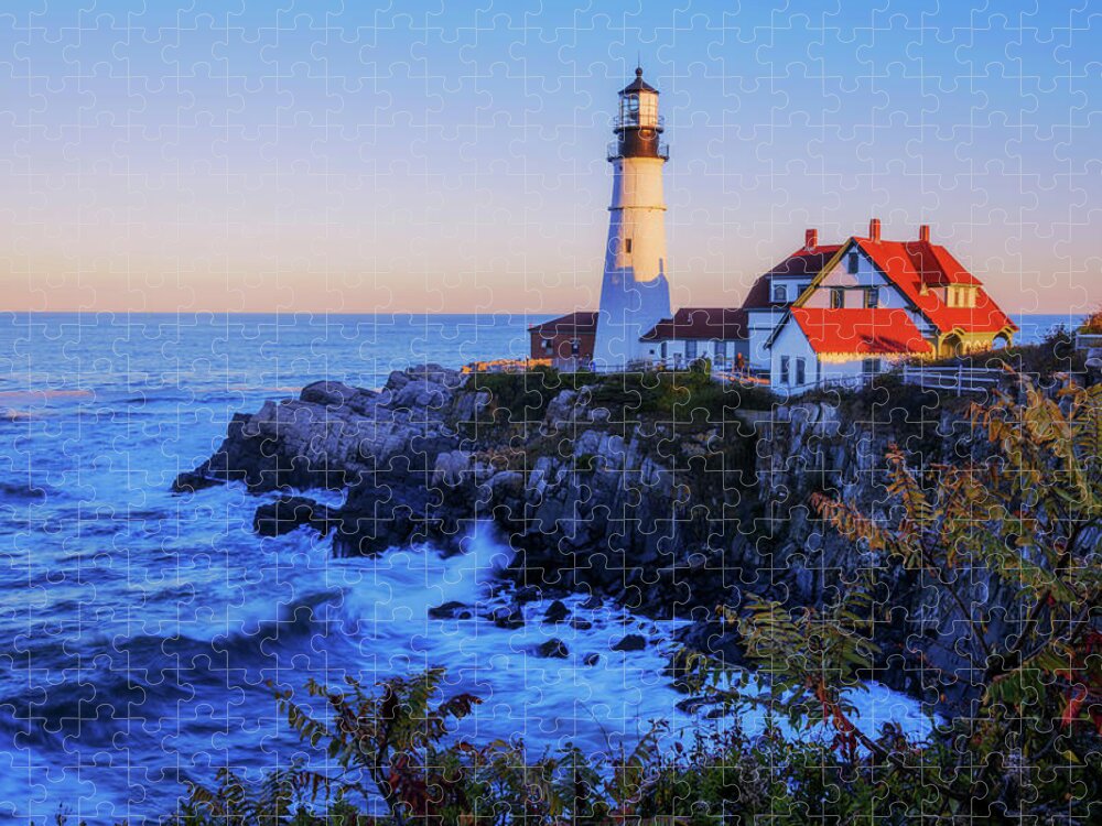 Portland Head Light Jigsaw Puzzle featuring the photograph Portland Head Light II by Chad Dutson