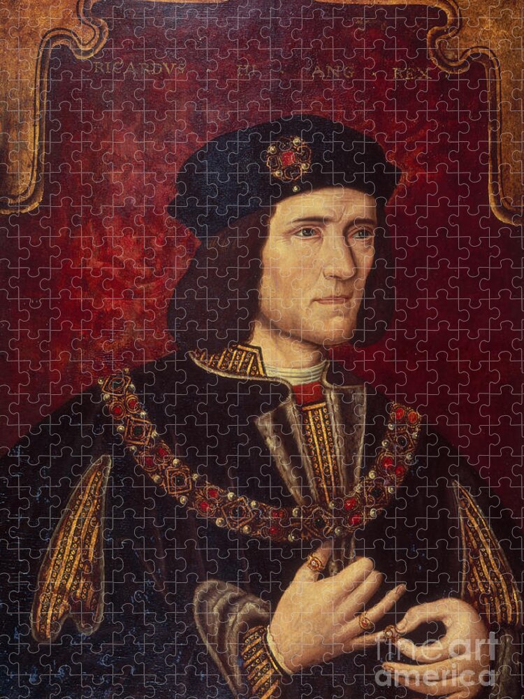 Portrait Jigsaw Puzzle featuring the painting Portrait of King Richard III by English School
