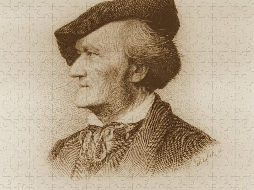 Wagner Jigsaw Puzzle featuring the painting Portrait of Richard Wagner by Robert Reyher