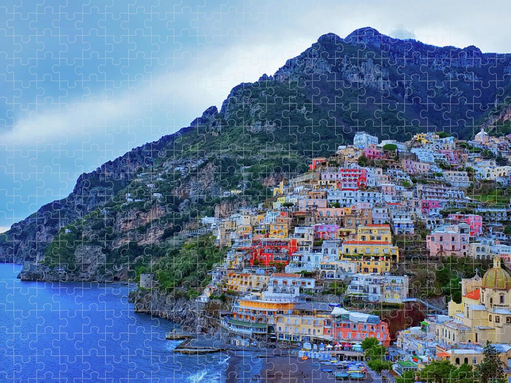 Positano Jigsaw Puzzle featuring the photograph Positano Sunrise by Mountain Dreams