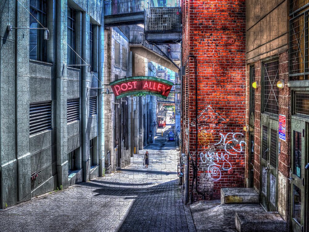 Post Alley Jigsaw Puzzle featuring the photograph Post Alley Straggler by Spencer McDonald