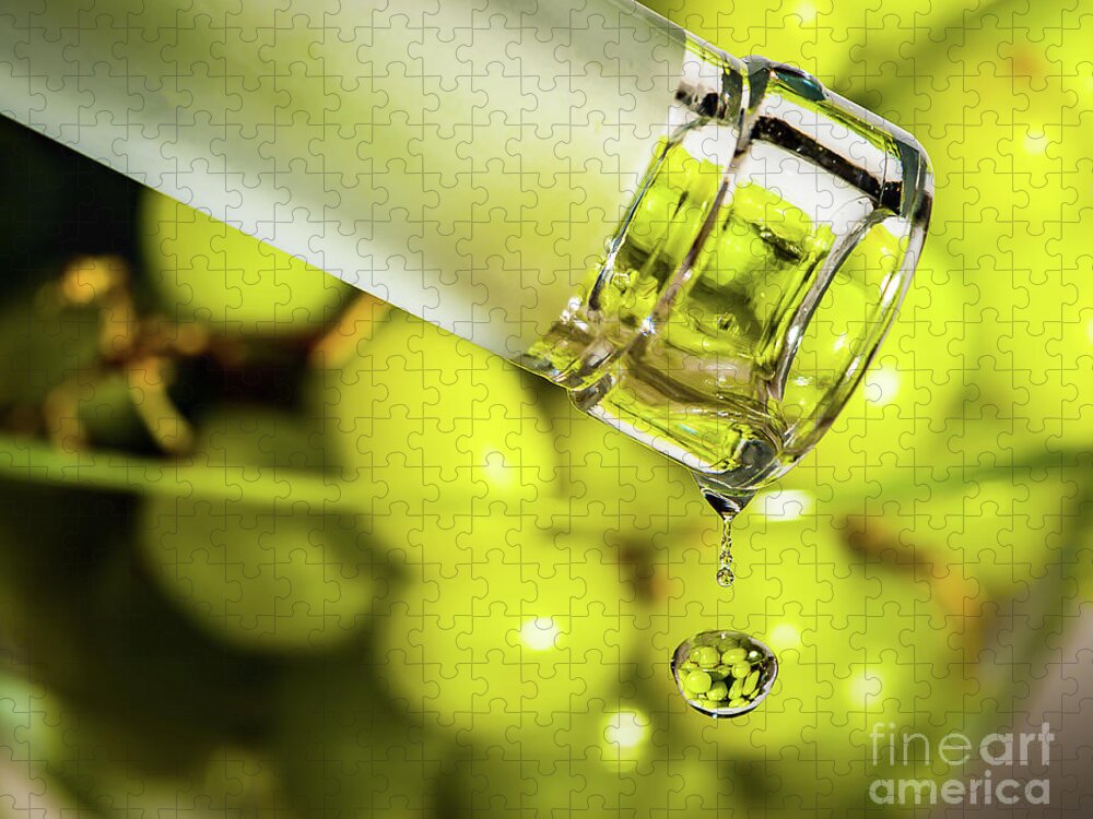 Macro Photography Jigsaw Puzzle featuring the photograph Pour Me Some Vino by Alissa Beth Photography