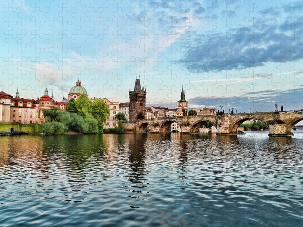 Central Europe Jigsaw Puzzle featuring the photograph Prague From the River by Sharon Popek