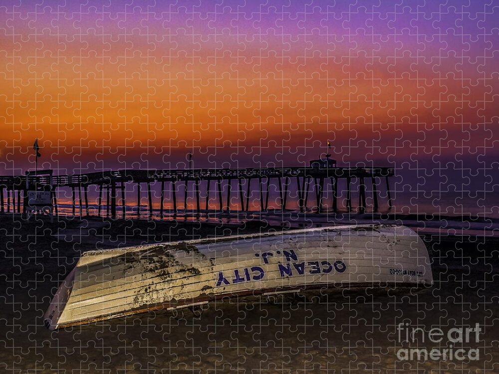 Beach Jigsaw Puzzle featuring the photograph Pre-Dawn in Ocean City NJ by Nick Zelinsky Jr