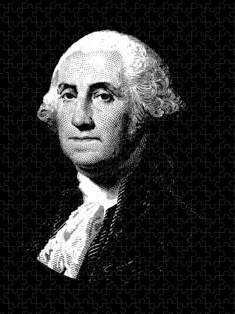 George Washington Jigsaw Puzzle featuring the digital art President George Washington Graphic by War Is Hell Store