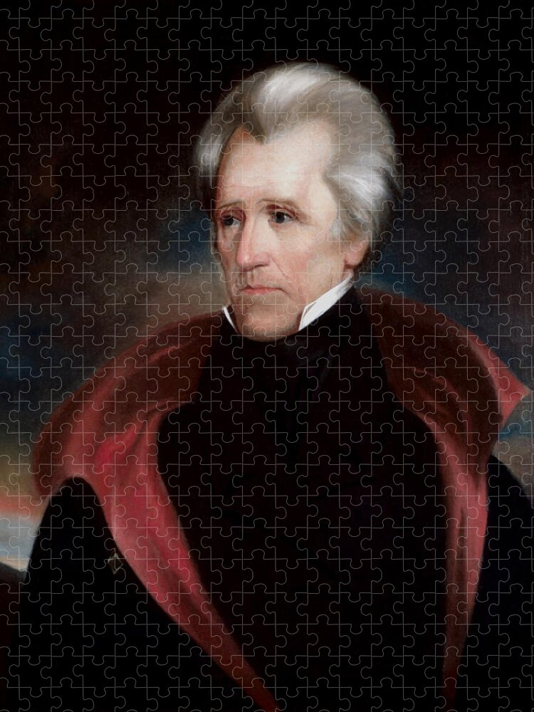 Andrew Jackson Jigsaw Puzzle featuring the painting President Jackson by War Is Hell Store