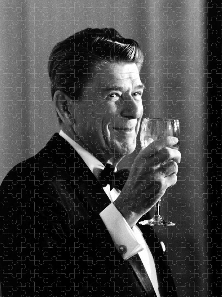 Ronald Reagan Jigsaw Puzzle featuring the painting President Reagan Making A Toast by War Is Hell Store