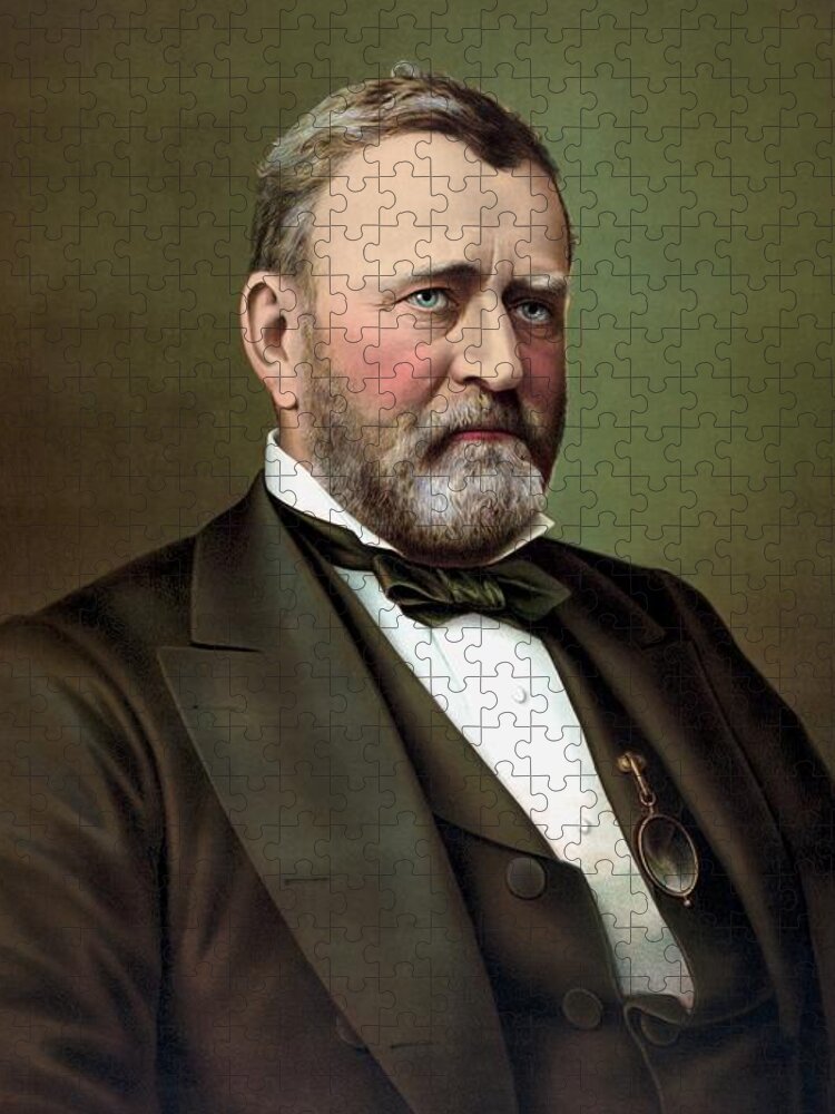 President Grant Jigsaw Puzzle featuring the painting President Ulysses S Grant Portrait by War Is Hell Store
