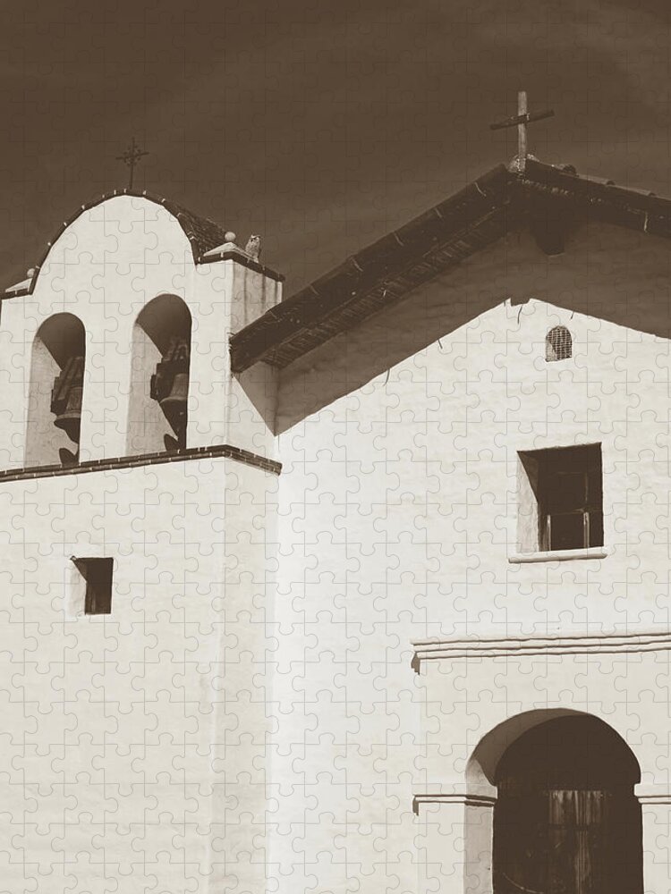 Sepia Jigsaw Puzzle featuring the photograph Presidio Chapel- Art by Linda Woods by Linda Woods