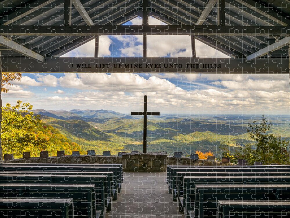 Pretty Place Chapel Jigsaw Puzzle featuring the photograph Pretty Place Chapel - Blue Ridge Mountains SC by Dave Allen