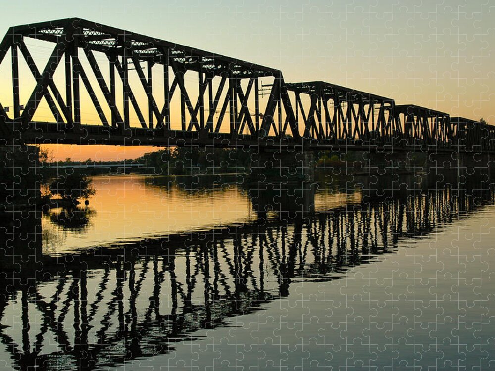 Ottawa Jigsaw Puzzle featuring the photograph Prince of Wales Bridge at Sunset. by Rob Huntley